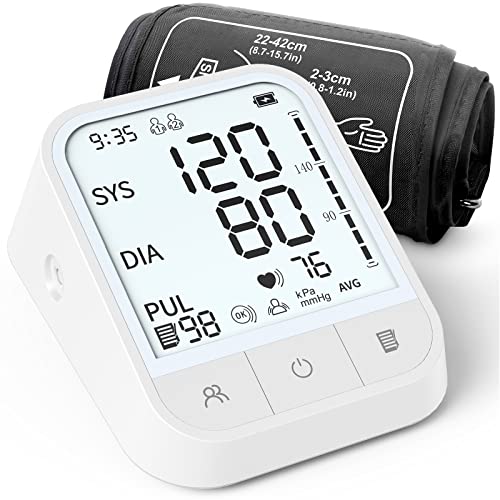 Blood Pressure Monitor for Home Use Automatic Upper Arm Blood Pressure Machine with Backlit Adjustable BP Cuff, 198 Memory Blood Pressure Monitors with Storage Bag