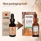 Ambi Even & Clear Vitamin C Infused Glow Serum for All Skin Types to help Cleanse Skin, Brighten Skin, Even Skin Tone, Extract, 1 Ounce