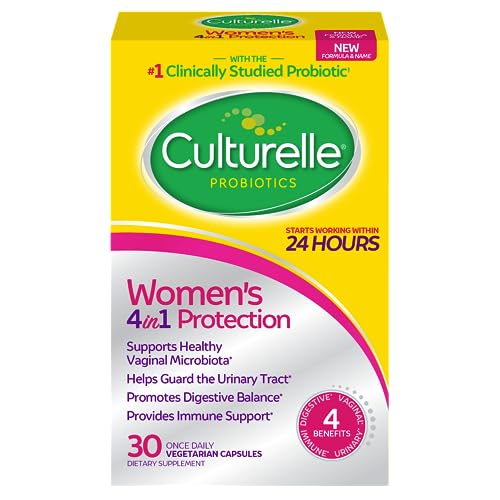 Culturelle Women’s 4-in-1 Daily Probiotic Supplements for Women - Supports Vaginal Health, Digestive Health, Immune Health, Occasional Diarrhea And Gas - Non-GMO - 30 Count
