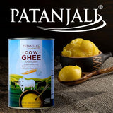 Patanjali Grass Fed Cow Ghee 1Lt- Energy Infused, Low in Lactose, Low in Casein, Non-GMO, Vegetarian, Gluten free, Keto and Paleo friendly.