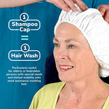 New Road Health Supply - Rinse Free Shampoo Cap, Shampoo and Condition Without Water, Shower Cap for Women and Men, PH Balanced and Hypoallergenic, for Post-Surgery, Bedridden and Elderly, 12-Pack