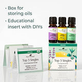 Plant Therapy Top 3 Organic Essential Oil Singles Set 10 mL (1/3 oz) Lemon, Lavender & Peppermint 100% Pure Essential Oils, Undiluted, Natural Aromatherapy for Diffusion and Body Care