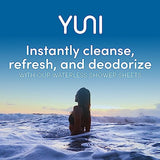 YUNI Beauty Large Body Wipes (Peppermint Citrus, 30 Count) Super Soft Moist Showerless Wipes that Cleanse & Deodorize - On-the-Go No Rinse Body Cleanser - Biodegradable Individually Wrapped Wipes for Travel or After Workout