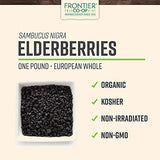 Frontier Co-op Organic Dried Elderberries - Pack of 3 - European Whole - Kosher & Non-GMO - For Making Tea, Syrup, Gummies - Sambucus nigra L.