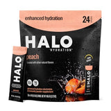 HALO Hydration Electrolyte Powder Packets – Peach - 24 Servings (5g Each) - Organic Hydration Drink with Low Sugar + Essential Vitamins + Minerals - Vegan