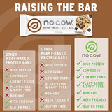 No Cow High Protein Bars, Chocolate Chip Cookie Dough, 20g Plant Based Vegan Protein, Keto Friendly, Low Sugar, Low Carb, Low Calorie, Gluten Free, Naturally Sweetened, Dairy Free, Non GMO, Kosher, 12 Pack