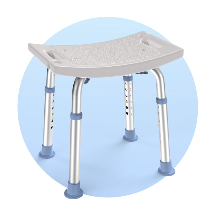 Delog Shower Stool 300lbs Bath Seat Chair for Inside Shower, Tool-Free Assembly Height Adjustable Bath Bench with Padded Seat for Seniors, Elderly, Disabled, Handicap and Injured