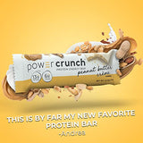 Power Crunch Protein Wafer Bars, High Protein Snacks with Delicious Taste, Peanut Butter Crème, 1.4 Ounce (12 Count)