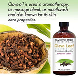 MAJESTIC PURE Clove Essential Oil, Premium Grade, Pure and Natural Premium Quality Oil, 4 Fl Oz