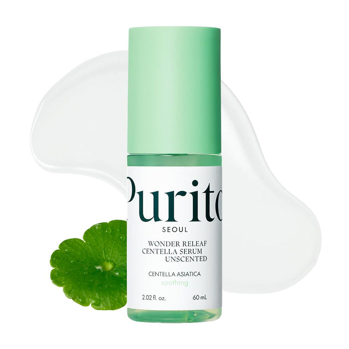 PURITO SEOUL Wonder Releaf Centella Serum Unscented, Korean Centella, for Sensitive Skin, Ampoule, Soothing, Facial Serum for face, K-Beauty, 60ml 2fl.oz