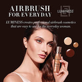 LUMINESS Silk Airbrush Spray Foundation Makeup Starter Kit - Full Coverage Foundation, Primer & Dual-Sided Buffing Brush - Buildable Coverage, Anti-Aging Formula Hydrates & Moisturizes (Shade - Light Fair)