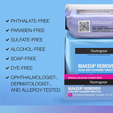 Neutrogena Makeup Remover Cleansing Face Wipes, Daily Cleansing Facial Towelettes to Remove Waterproof Makeup and Mascara, Alcohol-Free, Value Twin Pack, 25 Count, 2 Pack