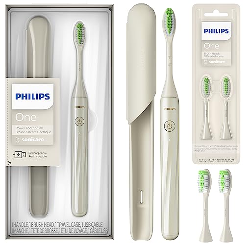 Philips One by Sonicare Snow Rechargeable Toothbrush, Brush Head Bundle, BD3002/AZ