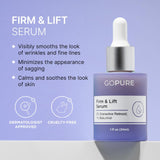 goPure Actives Firm & Lift Serum - Anti-Aging Serum with Retinol for more Smooth, Even-Texture and Glowing Skin, and Antioxidant Bakuchiol for Collagen Support and Firmer-Looking Skin - 1 fl oz