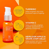 Andalou Naturals Turmeric + C Enlighten Serum, Skin Brightening with Vitamin C & Turmeric, Anti-Aging Care, Diminish Sun Damage, Lighten Skin, 1.1 Fl Oz.