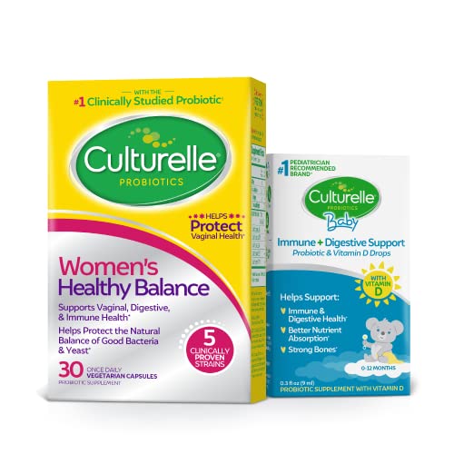 Culturelle Probiotic for Women with Probiotic Strains to Support Digestive, Immune & Vaginal Health (30 Count) Baby Grow + Thrive Probiotics + Vitamin D Drops (9 ml)