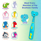 Brusheez® Kids’ Electric Toothbrush Set - Safe & Effective for Ages 3+ Parent Tested Approved with Gentle Bristles, 2 Brush Heads, Rinse Cup, 2-Minute Timer, Storage Base (Ollie The Elephant)