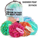 20 Pack Mini Shower Loofah Bath Sponge 20G, Soft Travel Nylon Mesh Puff for Body Wash, Loofah Shower Exfoliating Scrubber Pouf for Women and Men, Full Cleanse, Beauty Bathing Accessories