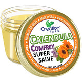 Creation Farm Calendula Comfrey Super Salve, Herbal Balm, Moisturizer, and Ointment with No Gluten, Soy, GMO or Parabens, Made in USA Comforts Eczema, Psoriasis