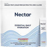 Nectar Hydration Packets - Electrolytes Powder Packets - No Sugar or Calories - Organic Fruit Liquid Daily IV Hydrate Packets for Hangover & Dehydration Relief & Rehydration (Strawb. Lemon 18 Pack)