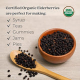 Starwest Botanicals Organic Dried Elder Berries, 1 Pound Bulk | Immune System Support Booster For Making Tea, Syrup, Gummies