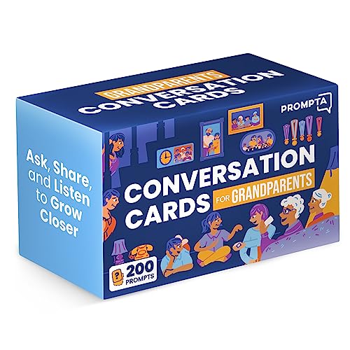 200 Conversation Starters for Grandparents – Thoughtful Grandparents Gifts – Family Games for Kids and Elders to Connect and Share – Best Get to Know You Elderly Gifts and Senior Gifts Question Cards