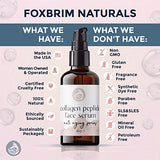 Peptide Collagen Serum for Face - Anti-Aging Facial Serum, Tighten Lift Hydrate & Plump All Skin Types, Reduce Fine Line & Wrinkles, All Natural Ingredients - Foxbrim Naturals (1 Fl Oz)