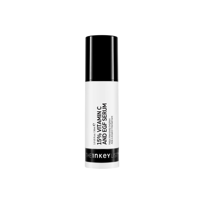 The INKEY List 15% Vitamin C + EGF Serum, Illuminate and Regenerate Dull Skin, Improve Skin Elasticity, 1.0 fl oz