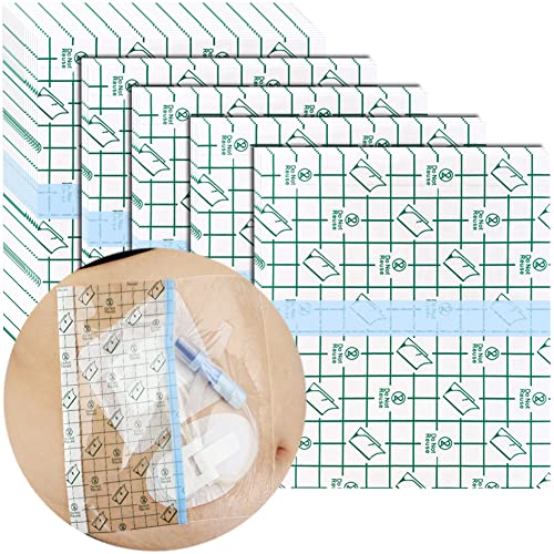 50Pcs Waterproof Bandage 6"x8" Stretch Adhesive PD Dialysis Catheter Wound Cover Shields for Showering Picc Line Chest Chemo Port Transparent Film Bathing Water Barrier Shower Protector