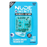 NUDE Breath Mints for Bad Breath - Ice Shot Gut Mints | Breath and Belly Mint Breath Fresheners | Cleanse Gut for 3+ Hours of Fresh Breath | PEPPERMINT Flavor | 10 Pack | 300 Nano Mint Capsules