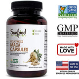 Sunfood Superfoods Maca Capsules- Gelatinized for Easy Digestion | Ultra-Clean (No Chemicals, Additives or Fillers) | Non-GMO, Vegan, Gluten-Free | 800 MG, 90 ct. Bottle