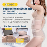 ChongErfei 3 in 1 Postpartum Support - Recovery Belly/waist/pelvis Belt Shapewear Slimming Girdle, Beige, One Size For Posture Correction