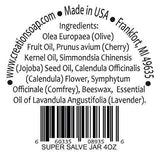 Creation Farm Calendula Comfrey Super Salve, Herbal Balm, Moisturizer, and Ointment with No Gluten, Soy, GMO or Parabens, Made in USA Comforts Eczema, Psoriasis