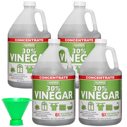 Harris 30% Vinegar, Extra Strength with Funnel Included (Gallon (4-Pack))