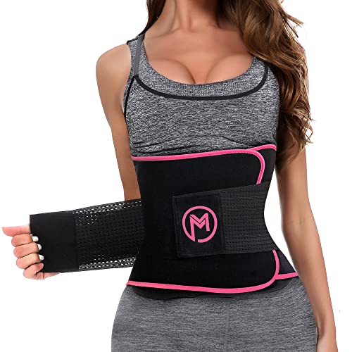 MERMAID'S MYSTERY Waist Trimmer Trainer Belt for Women Men Sport Sweat Workout Body Shaper Sauna S Pink