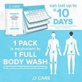 JJ CARE Adult Bathing Wipes - 10 Packs, 80 Count, Waterless, No Rinse, Safe & Mild, Disposable, Multipurpose, Comfortable, Skin Cleaning Wipe