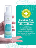 Nurture Rinse Free Body Wash & Shampoo w/Aloe | Hospital Grade Hair & Body Waterless Cleansing Foam | Women, Camping, Elderly & Hospital Patients | Shower Bath Hand Soap for Sensitive Dry Skin