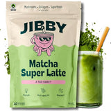 Matcha Super Latte - Ceremonial Grade Green Tea Organic Matcha Powder, Collagen, MCT Oil, Superfood Mushrooms, Matcha Latte Collagen Powder, Detox Mushroom Matcha Powder (A Tad Sweet, 10 Servings)