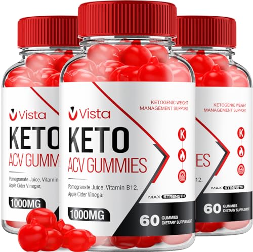 (3 Pack) Vista Keto ACV Gummies - Official - Keto Vista ACV Advanced Weight Loss Formula Plus Apple Cider Vinegar Dietary Supplement B12 Beet Root Juice Men Women (180 Gummies)