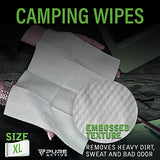 Body Wipes for Camping 50 XXL Camping Wipes 12''x 12'', Shower Body Wipes for Camping, Body and Face Wipes, Biodegradable Personal Hygiene Body Cleansing Wipes for Women Men Kids Elderly Travel