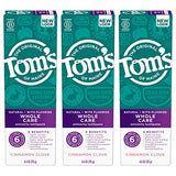 Tom's of Maine Whole Care Natural Toothpaste with Fluoride, Cinnamon Clove, 4.0 oz. 3-Pack (Packaging May Vary)