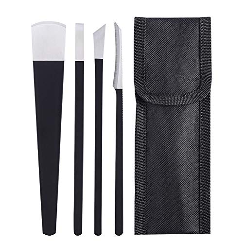 Pedicure Knife Set, 4Pcs Professional Stainless Steel Ingrown Toenail Knife Tools with Storage Bag Nail Knives Cuticle Remover for Feet Ingrown Toe Nail Correction Pedicure Tools Kit