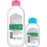 Garnier SkinActive Micellar Cleansing Water, For All Skin Types, 13.5 fl oz + Micellar Cleansing Water, For Waterproof Makeup, 3.4 fl oz