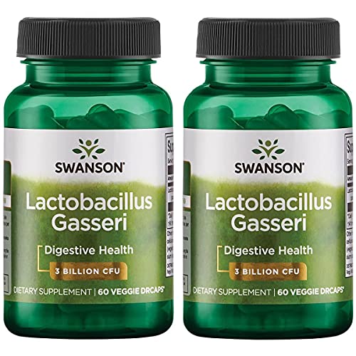 Swanson Lactobacillus Gasseri - Probiotic Supplement Supporting Digestive Health with 3 Billion CFU - Design-Release Satiety & Fat Metabolism Support - (60 Veggie Capsules) 2 Bottles