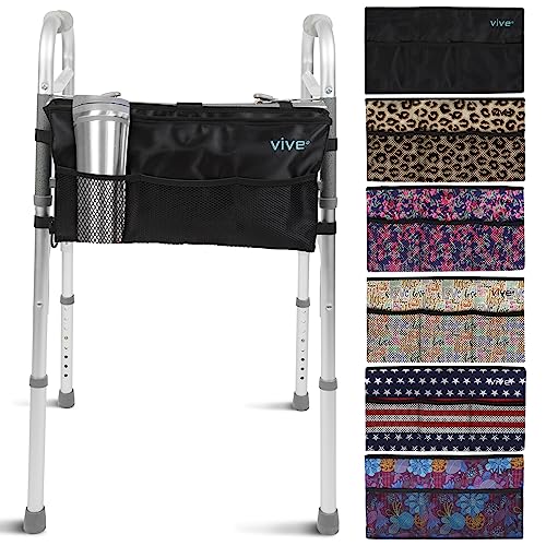 Vive Walker Bag - Accessories Wheelchair Basket Pouch (Water Resistant) - Seniors Caddy Accessory Attachment for Folding, Rolling Walkers - Carry Storage Carrier Tote - Lightweight, Universal Size