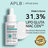 APLB Glutathione Niacinamide Ampoule Serum | LIPO GLUTA NIAC CEN™ 31.3% 1.35 FL.OZ/Korean Skincare, Long lasting moisturizing, Improve skin elasticity, Revitalize for gentle and improve skin texture