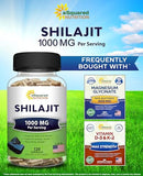 aSquared Nutrition Shilajit 1000mg - 120 Capsules - Pure Shilajit Extract Supplement and Powder Complex Pills - Natural Humic & Fulvic Acid & Trace Minerals - Alternative to Resin & Drops