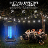 Klahaite Bug Zapper Outdoor Electric, Mosquito Zapper Indoor, Fly Zapper, Fly Trap, Insect Trap for Garden Backyard Patio,3 Prong Plug, Black