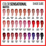 Maybelline Color Sensational Lipstick, Lip Makeup, Matte Finish, Hydrating Lipstick, Nude, Pink, Red, Plum Lip Color, Smoking Red, 0.15 oz; (Packaging May Vary)