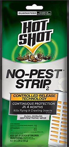Hot Shot No-Pest Strip 2, Controlled Release Technology Kills Flying and Crawling Insects 2.29 Ounce (Value Pack of 3)